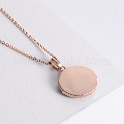 Vintage Style Men's Stainless Steel Flat Round with Portrait Pendant Necklaces for Casual Wear&nbsp;MN8587
