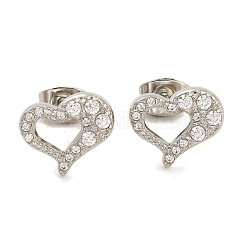 304 Stainless Steel Micro Pave Clear Cubic Zirconia Stud Earrings&nbsp;EJEW-H018-02P-06