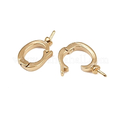 Oval Brass Twister Clasps&nbsp;KK-P310-06G