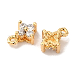 Brass Micro Pave Clear Cubic Zirconia Charms&nbsp;KK-M294-18G