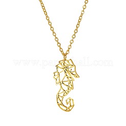304 Stainless Steel Origami Seahorse Pendant Necklace&nbsp;RP6036-1