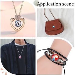 2 Sets Luminous Flat Round with Cat & Tree Brass Jewelry Snap Buttons&nbsp;FIND-NB0003-25