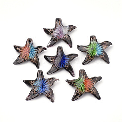 Handmade Gold Sand Lampwork Pendants&nbsp;LAMP-S189-17-B