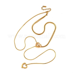 304 Stainless Steel Heart Pendant Y Pendant Necklaces&nbsp;NJEW-U026-05G