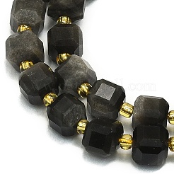 Natural Silver Obsidian Beads Strands&nbsp;G-I376-D38-01