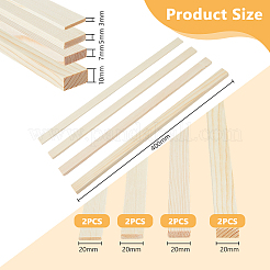 8Pcs 4 Styles Wood Rolling Mud Stick Guides&nbsp;WOOD-DC0001-20