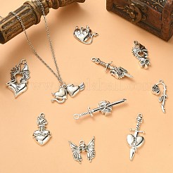 50Pcs 10 Styles Gothic Tibetan Style Alloy Pendants&nbsp;TIBEP-CJ0002-53