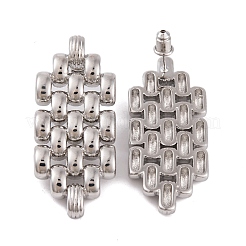 Hollow Hexagon Brass Stud Earrings for Women&nbsp;LS-EJEW-G391-12P