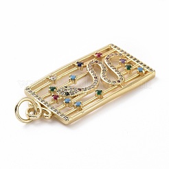 Brass Micro Pave Colorful Cubic Zirconia Pendants&nbsp;KK-E068-VF029