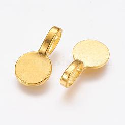 Tibetan Style Alloy Glue On Flat Pad Pendant Bails&nbsp;TIBEP-1124-G-FF