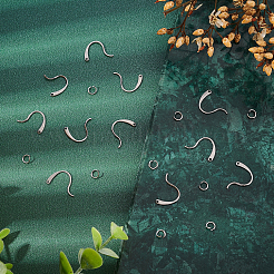 200Pcs 304 Stainless Steel Stud Earring Hooks and 200Pcs Jump Rings&nbsp;STAS-UN0034-93