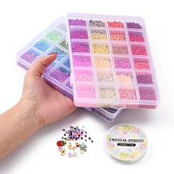 DIY Letter & Seed Beaded Bracelet Keychain Making Kit&nbsp;DIY-YW0005-44-0.7MM