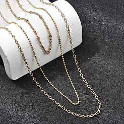 304 Stainless Steel 3 Layered Chain Necklaces for Women&nbsp;NJEW-K255-56G