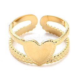 304 Stainless Steel Open Cuff Ring for Women&nbsp;RJEW-C016-14G