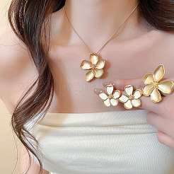 Alloy & Brass Pendant Necklace & Stud Earrings & Ring Sets for Women&nbsp;WG98584-01