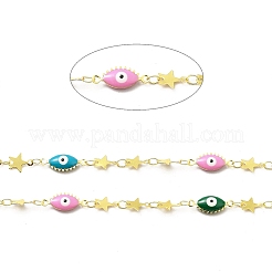 Handmade Enamel Horse Eye with Evil Eye Link Chain&nbsp;CHC-I045-15G