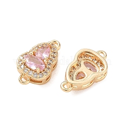 Brass Micro Pave Cubic Zirconia Links Connector Charms&nbsp;KK-K351-77G-05