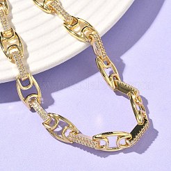 Clear Cubic Zirconia Oval Link Chains Bracelet&nbsp;BJEW-G773-04G