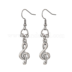Musical Note Tibetan Style Alloy Dangle Earrings&nbsp;EJEW-JE06773