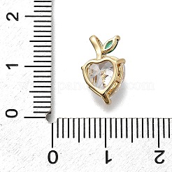 Brass Pave Clear Cubic Zirconia Charms&nbsp;KK-Q048-21G