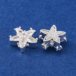 Brass Micro Pave Clear Cubic Zirconia Beads&nbsp;KK-S389-22S