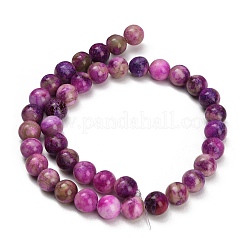 Dyed Natural White JadeImitation Charoite Smooth Round Beads Strands&nbsp;GG-CBA3334-A01-10mm