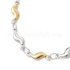 304 Stainless Steel Scalloped Bar Chain Bracelets for Women&nbsp;BJEW-JB13514
