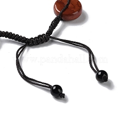 Donut/Pi Disc Natural Mixed Gemstone Braided Bead Bracelets&nbsp;BJEW-H239-01