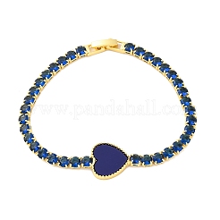Brass Micro Pave Cubic Zirconia Link Chain Bracelets for Women&nbsp;BJEW-K273-01G