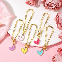 Heart Alloy Enamel Pendant Decoration&nbsp;HJEW-JM01459