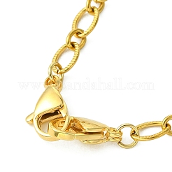 304 Stainless Steel Textured Oval Link Chain Necklace Making&nbsp;AJEW-JB01610