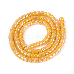 AB Color Plated Imitation Jade Glass Beads Strands&nbsp;GLAA-T026-2x4mm-J06