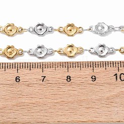 5.5MM 304 Stainless Steel Flower Link Chain Necklaces&nbsp;NJEW-P346-01A