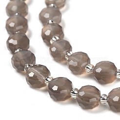 Natural Grey Agate Beads Strands&nbsp;G-B153-B01