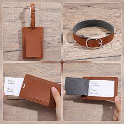 5Pcs 5 Colors Rectangle PU Leather Luggage Tag&nbsp;AJEW-ME0002-85