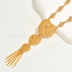 Fashionable Vintage Brass Hollow Heart Pendant Y Necklaces for Women&nbsp;RM9397