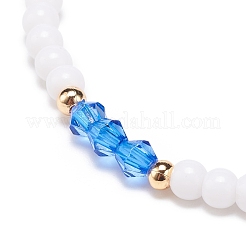 Resin Evil Eye & Acrylic Beaded Stretch Bracelet for Women&nbsp;BJEW-JB08609-04