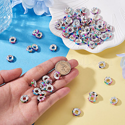100Pcs Plastic Glass Rhinestone European Beads&nbsp;KY-TADJ0001-02