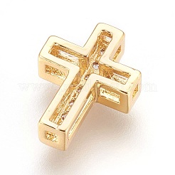 Brass Micro Pave Cubic Zirconia Beads&nbsp;ZIRC-F088-027G