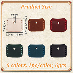6Pcs 6 Colors Cowhide Nonslip Waterproof Reusable Key Sleeve&nbsp;FIND-OC0003-53