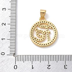Brass Micro Pave Clear Cubic Zirconia Pendants&nbsp;KK-L268-019G-04