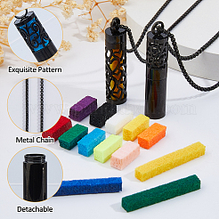 2Pcs 2 Styles Stainless Steel Perfume Bottle Necklaces&nbsp;NJEW-FH0001-30B