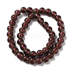 Handmade Gold Sand Lampwork Beads Strands&nbsp;LAMP-P062-01B