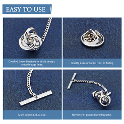 2Pcs Brass Knot Shape Tie Tack Clutch&nbsp;FIND-FG0001-68P