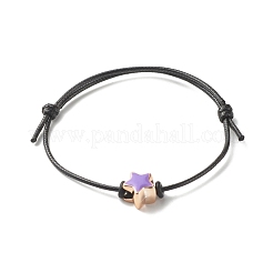 Star Acrylic Enamel Beads Adjustable Cord Bracelet for Teen Girl Women&nbsp;BJEW-JB07050