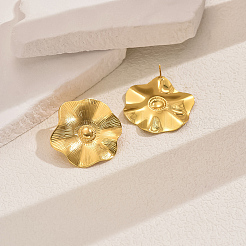 Exaggerated Brass Lotus Flower Stud Earrings&nbsp;CA7944