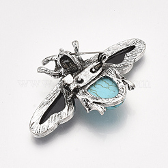 Synthetic Turquoise Brooches/Pendants&nbsp;G-S353-08G