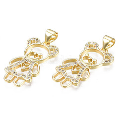 Brass Micro Pave Clear Cubic Zirconia Pendants&nbsp;LS-ZIRC-N039-184-NF