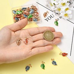 40Pcs 4 Colors Alloy Enamel Pendants&nbsp;ENAM-FS0004-36