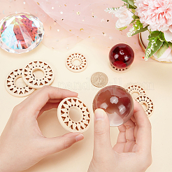 AHADEMAKER 8Pcs 2 Style Wood Crystal Ball Display Bases&nbsp;AJEW-GA0004-65